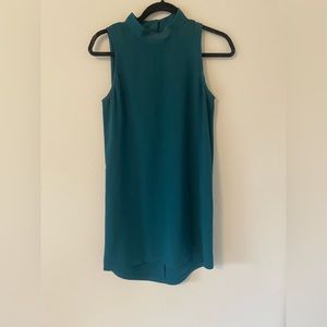 Teal mini high neck dress